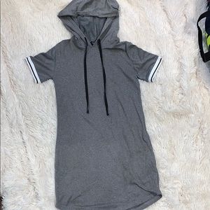 Long t-shirt dress w/ hood